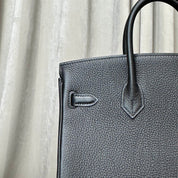 Hermès Noir Birkin 25 Togo Palladium Hardware