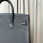 Hermès Noir Birkin 25 Togo Palladium Hardware