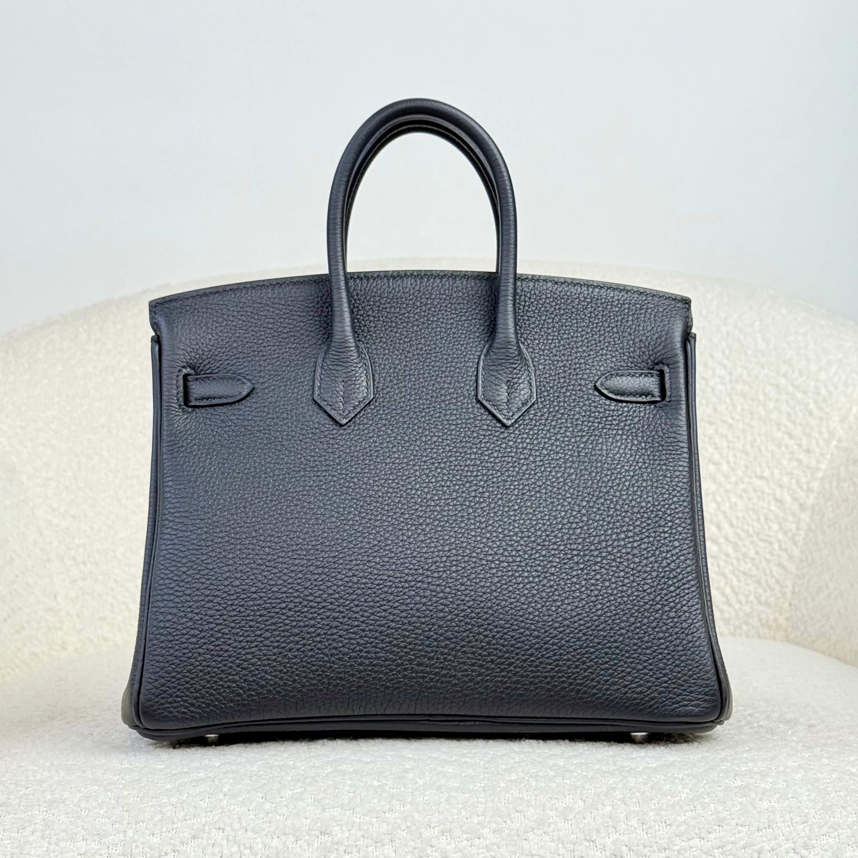 Hermès Noir Birkin 25 Togo Palladium Hardware