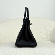 Hermès Noir Birkin 25 Togo Palladium Hardware