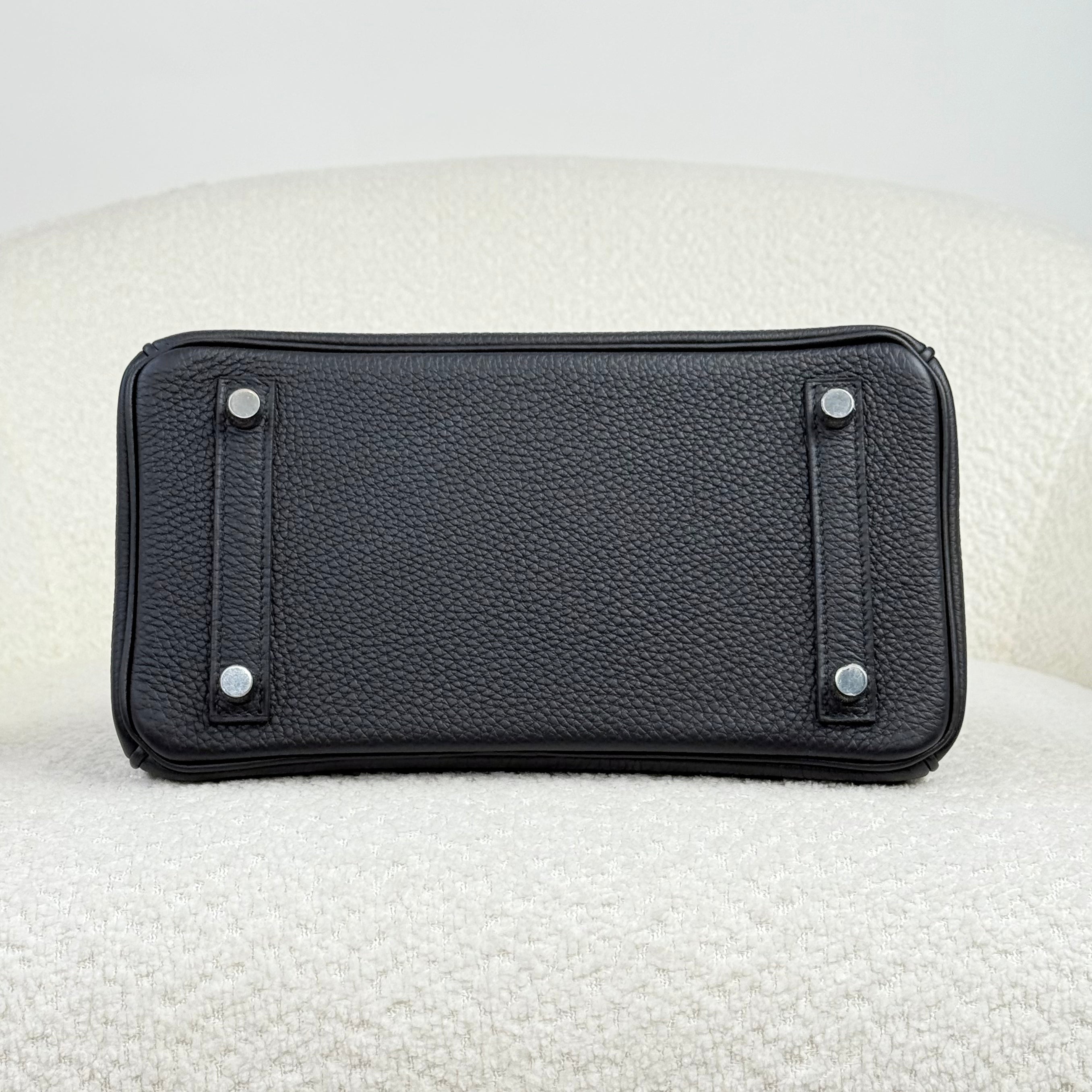 Hermès Noir Birkin 25 Togo Palladium Hardware