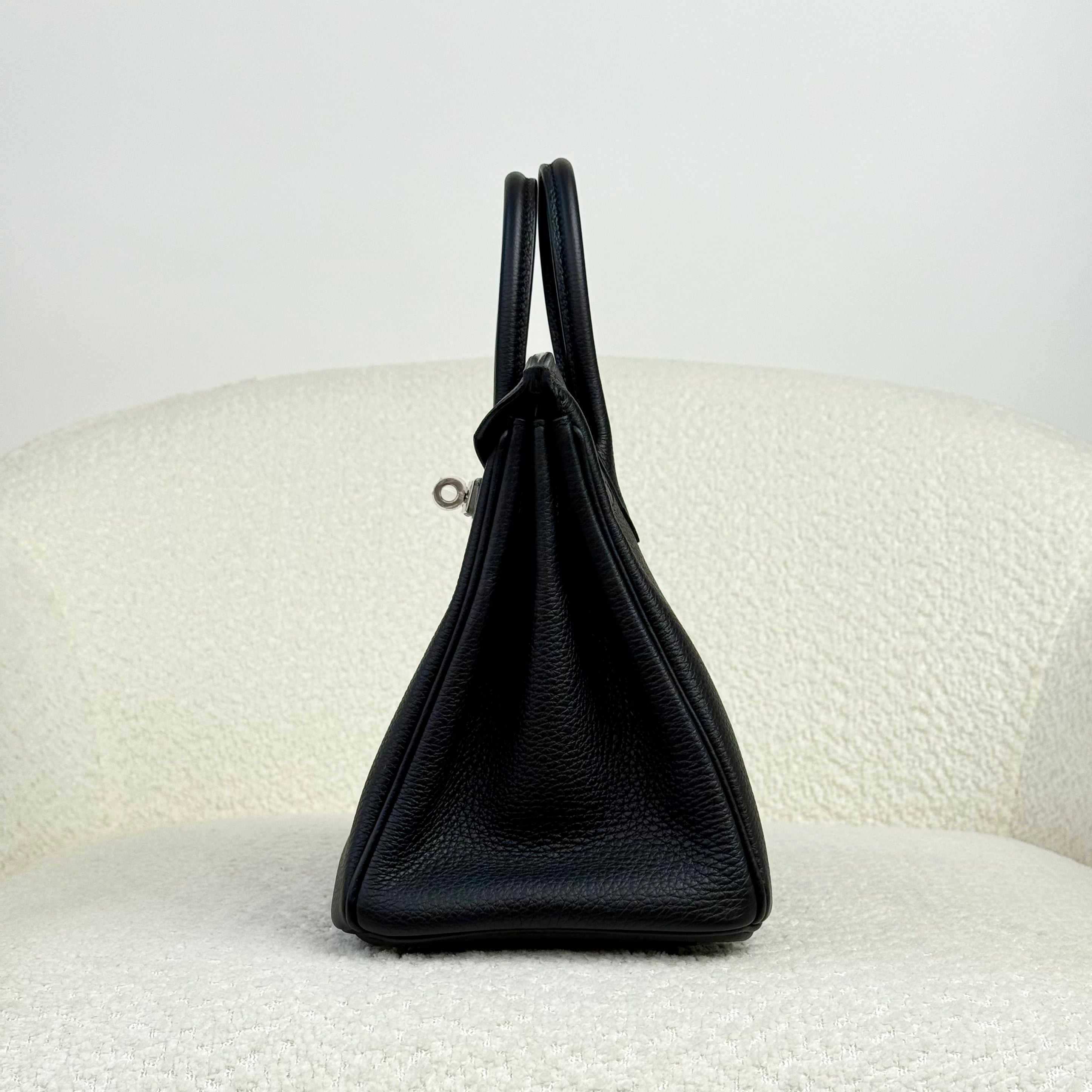 Hermès Noir Birkin 25 Togo Palladium Hardware