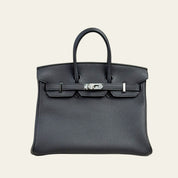 Hermès Noir Birkin 25 Togo Palladium Hardware