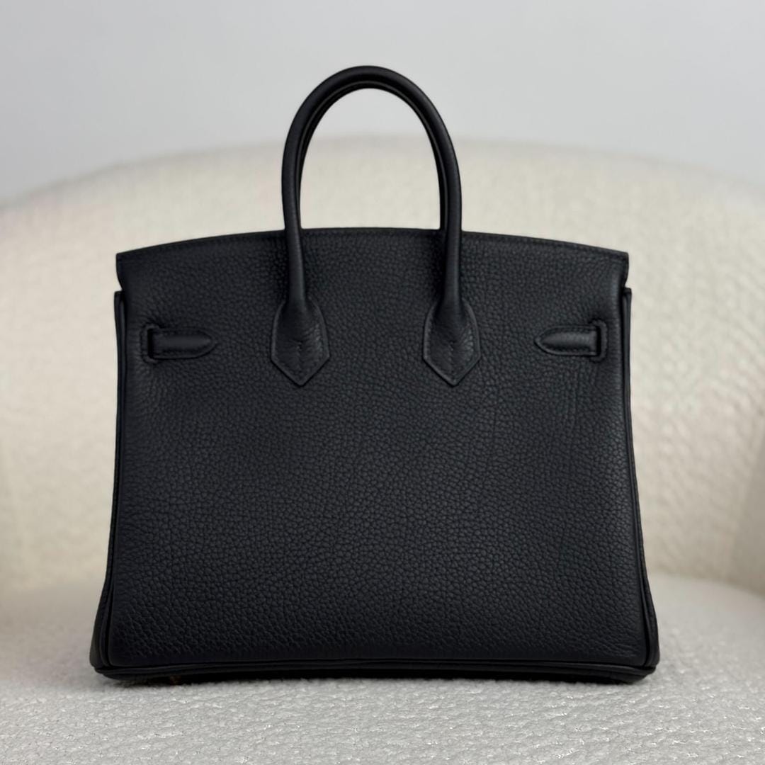 Hermès Noir Birkin 25 Togo Permabrass Hardware