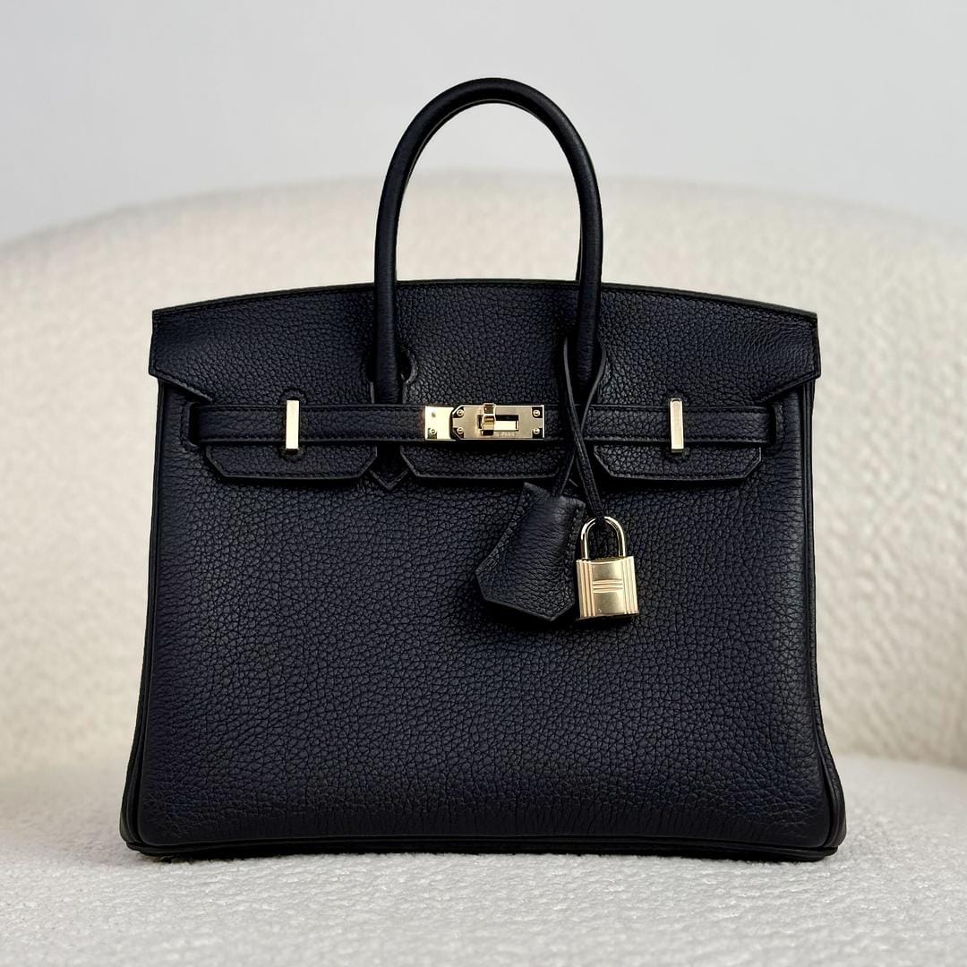Hermès Noir Birkin 25 Togo Permabrass Hardware