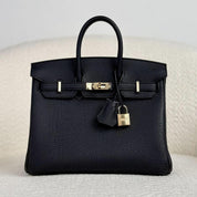Hermès Noir Birkin 25 Togo Permabrass Hardware