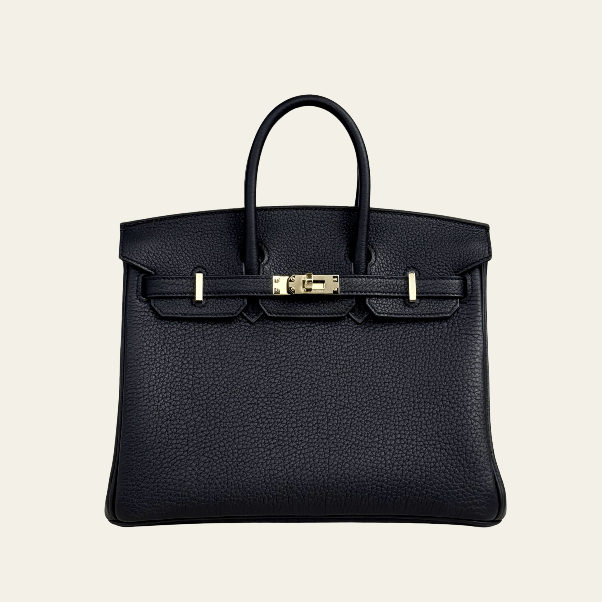 Hermès Noir Birkin 25 Togo Permabrass Hardware
