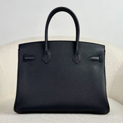 Hermès Noir Birkin 30 Togo Gold Hardware