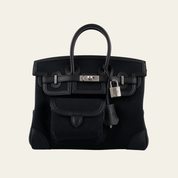 Hermès Noir Cargo Birkin 25 Canvas and Swift Palladium Hardware Limited Edition