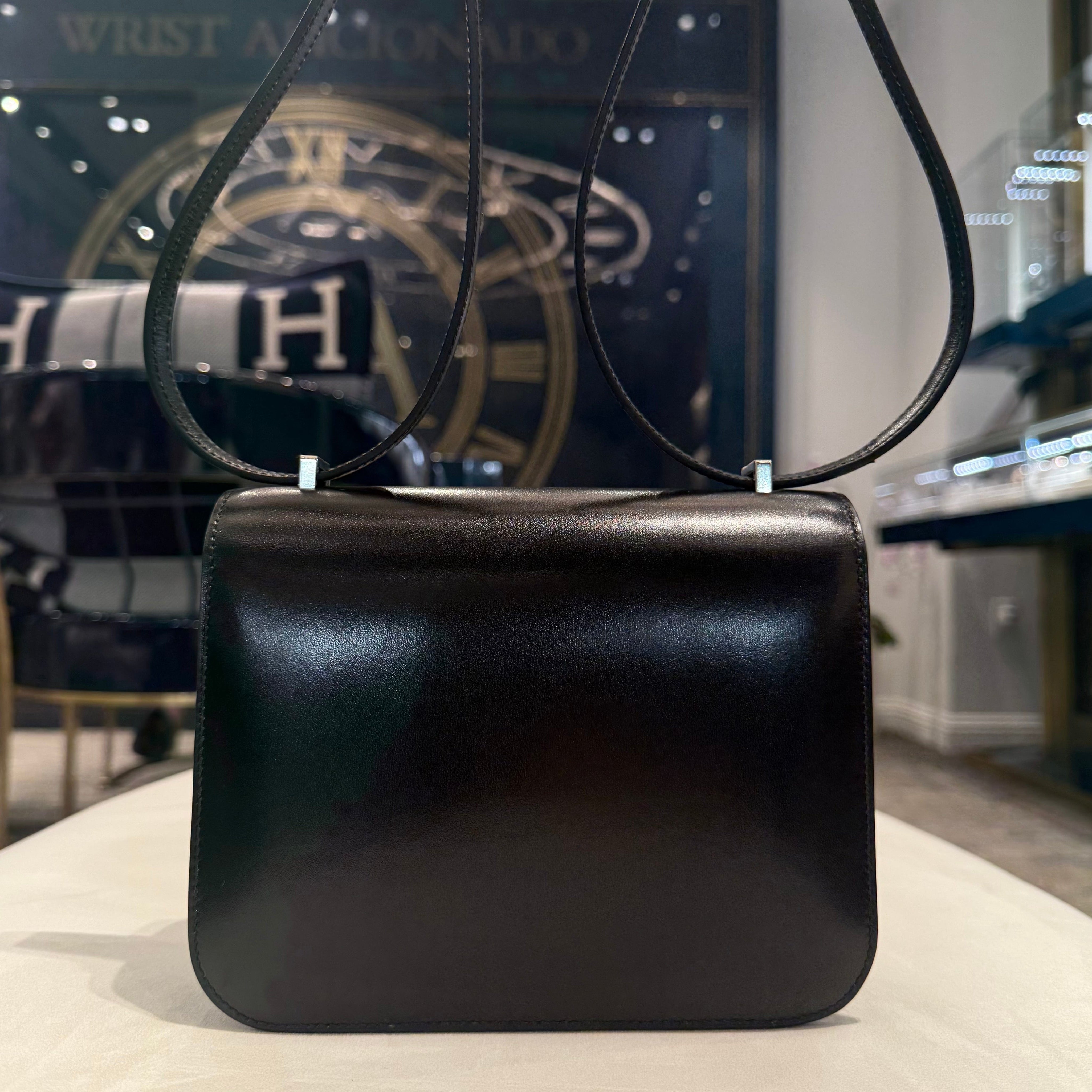 Hermès Noir Constance 18 Box Leather Palladium Hardware