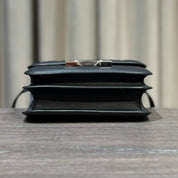 Hermès Noir Constance 18 "Dancing Flowers" Embroidered Swift Palladium Hardware