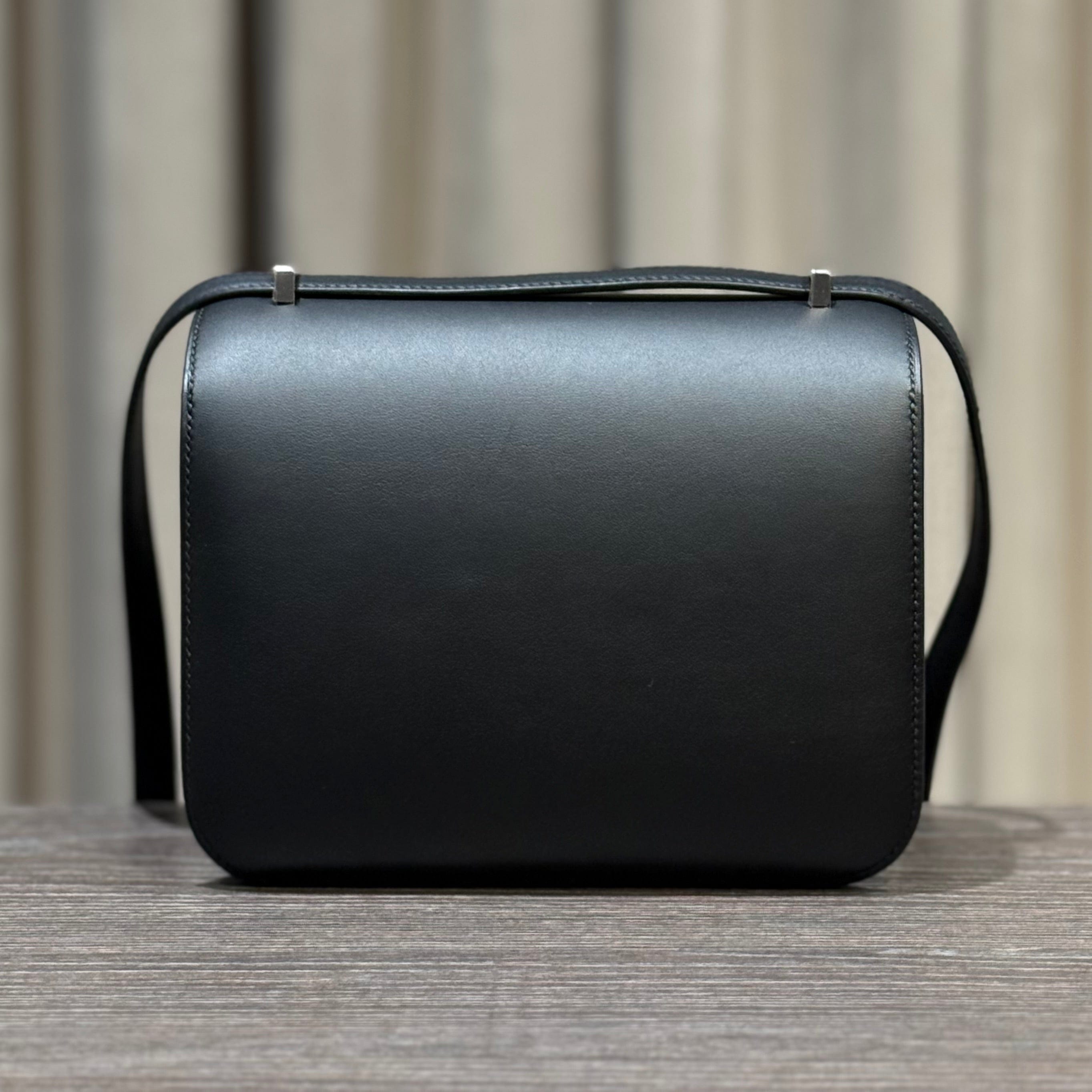 Hermès Noir Constance 18 "Dancing Flowers" Embroidered Swift Palladium Hardware