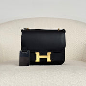 Hermès Noir Constance 18 Epsom Gold Hardware