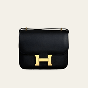 Hermès Noir Constance 18 Epsom Gold Hardware