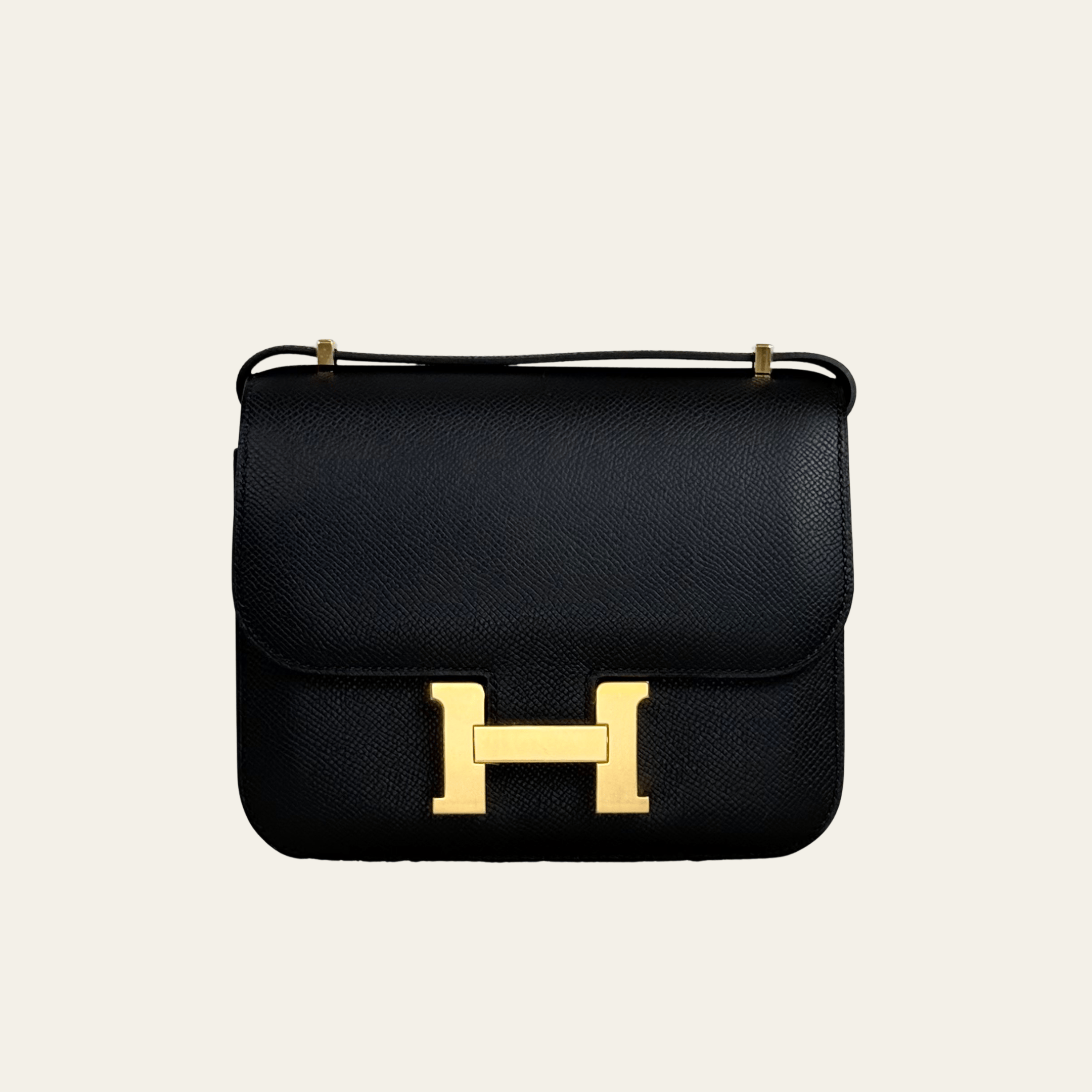 Hermès Noir Constance 18 Epsom Gold Hardware