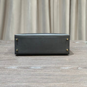 Hermès Noir Kelly 32 Epsom Gold Hardware