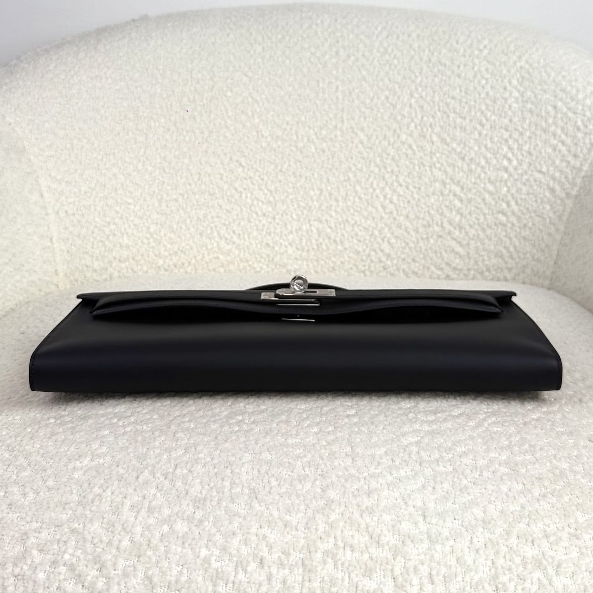 Hermès Noir Kelly Cut Swift Palladium Hardware