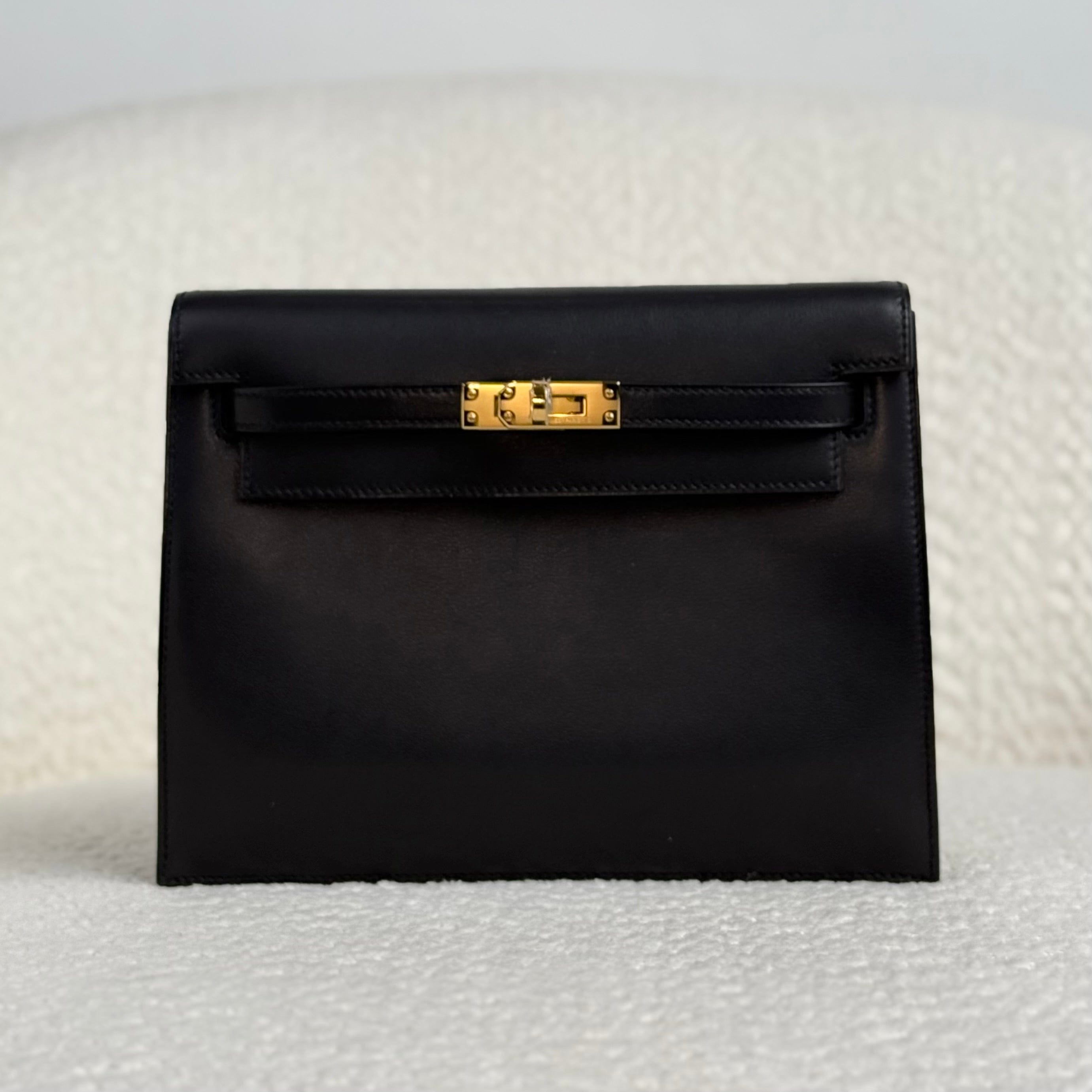 Hermès Noir Kelly Danse Swift Gold Hardware