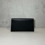 Hermès Noir Kelly Elan Ostrich Gold Hardware