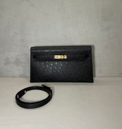 Hermès Noir Kelly Elan Ostrich Gold Hardware