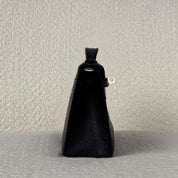 Hermès Noir Kelly Pochette Ostrich Palladium Hardware