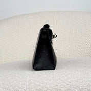 Hermès Noir Kelly Pochette Ostrich Palladium Hardware