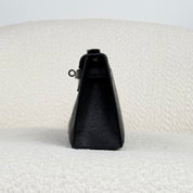 Hermès Noir Kelly Pochette Ostrich Palladium Hardware