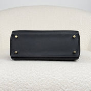 Hermès Noir Kelly Retourne 25 Swift Gold Hardware