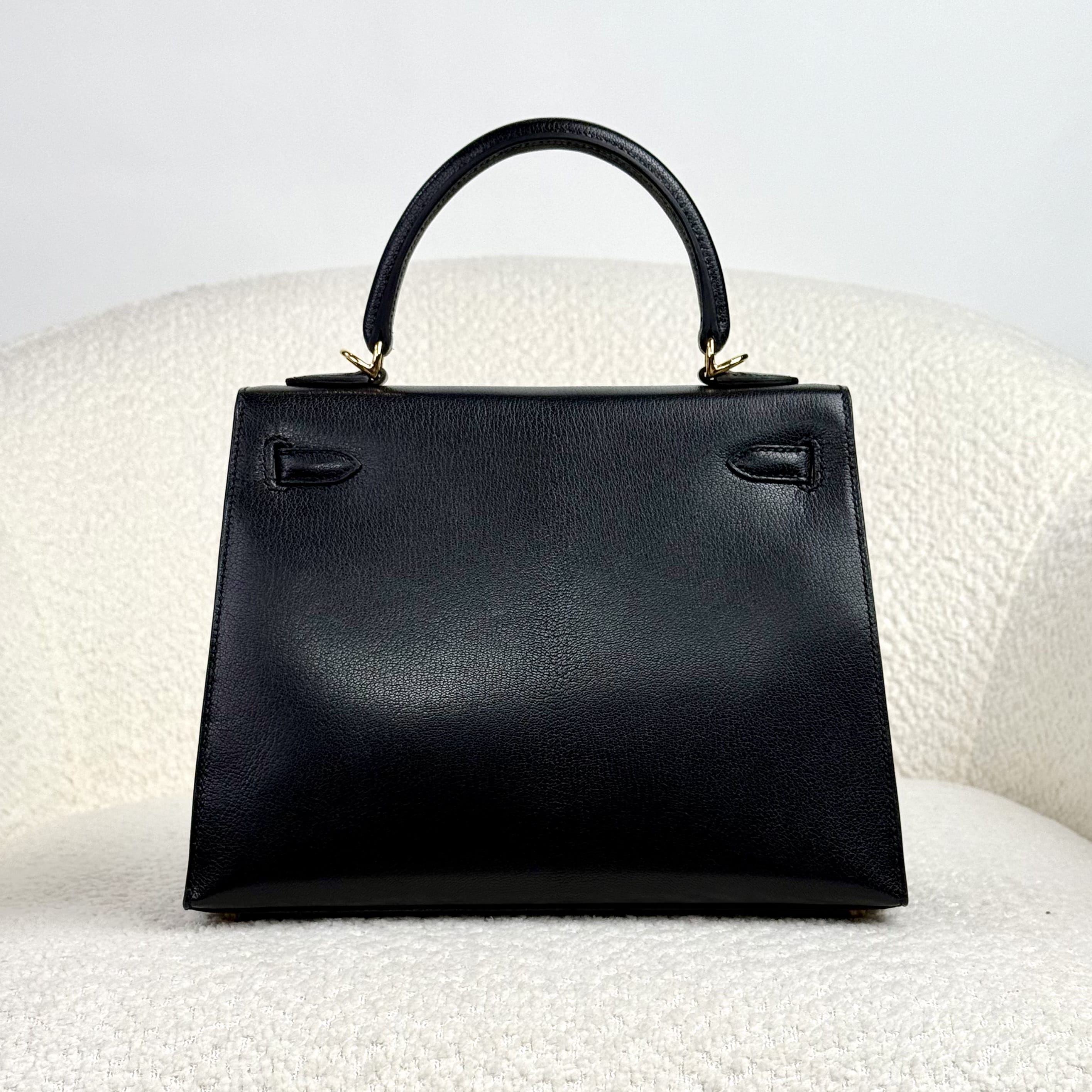 Hermès Noir Kelly Sellier 25 Chèvre Chamkila Gold Hardware