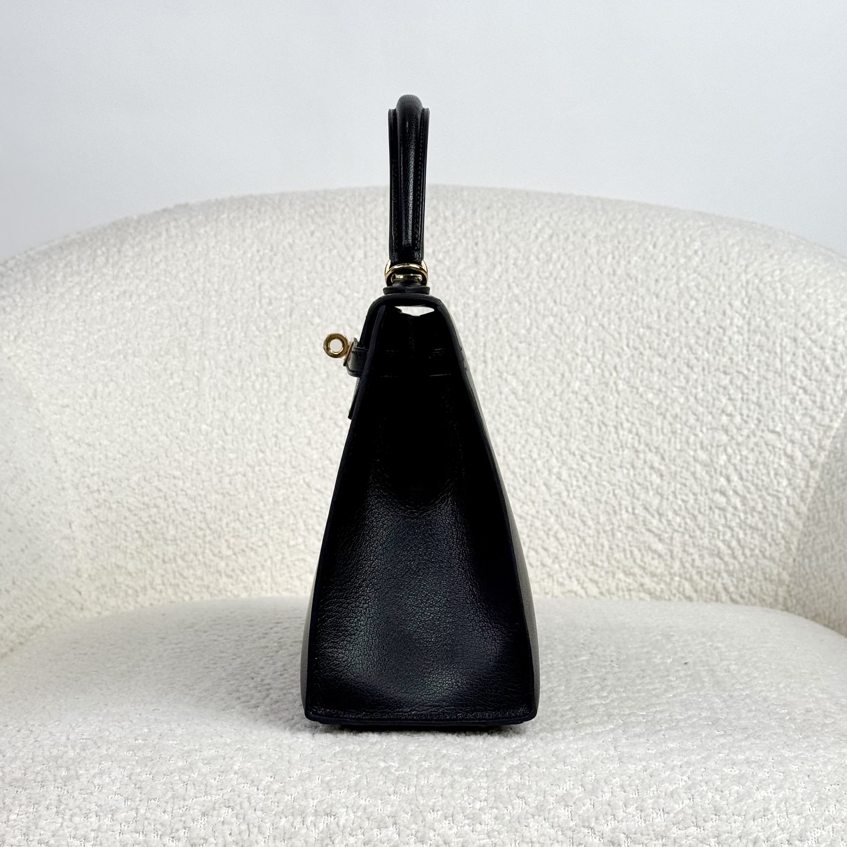 Hermès Noir Kelly Sellier 25 Chèvre Chamkila Gold Hardware