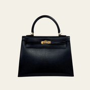Hermès Noir Kelly Sellier 25 Chèvre Chamkila Gold Hardware