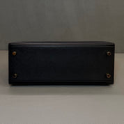 Hermès Noir Kelly Sellier 25 Epsom Gold Hardware