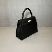 Hermès Noir Kelly Sellier 25 Epsom Palladium Hardware