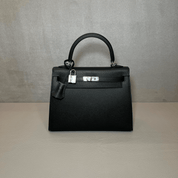 Hermès Noir Kelly Sellier 25 Epsom Palladium Hardware