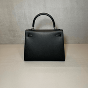 Hermès Noir Kelly Sellier 25 Epsom Palladium Hardware