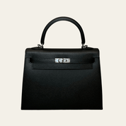 Hermès Noir Kelly Sellier 25 Epsom Palladium Hardware