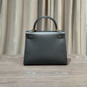 Hermès Noir Kelly Sellier 28 Epsom Gold Hardware