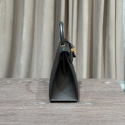 Hermès Noir Kelly Sellier 28 Epsom Gold Hardware