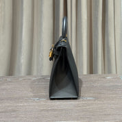 Hermès Noir Kelly Sellier 28 Epsom Gold Hardware