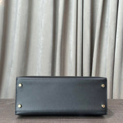 Hermès Noir Kelly Sellier 28 Epsom Gold Hardware
