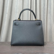 Hermès Noir Kelly Sellier 28 Epsom Gold Hardware