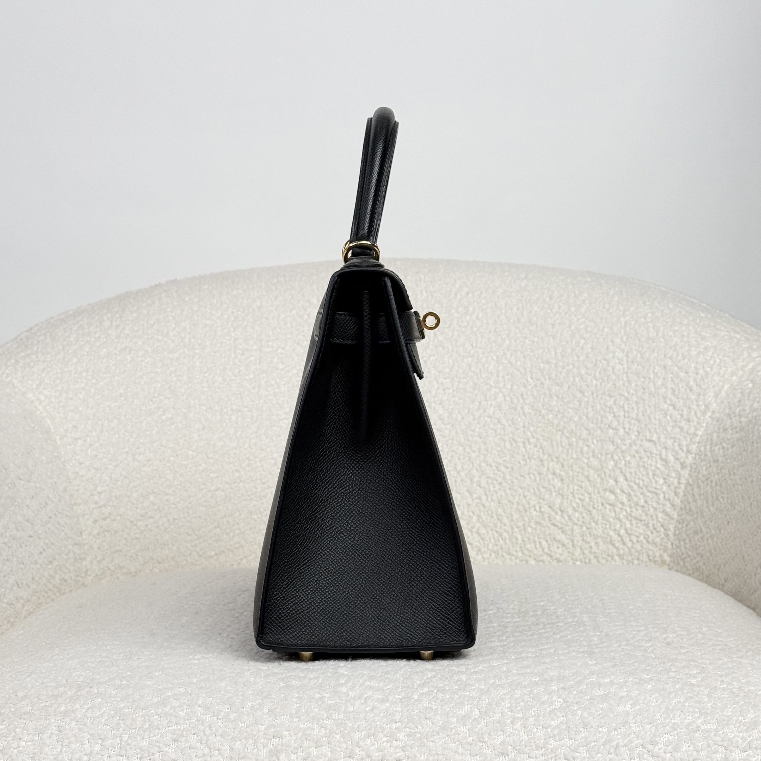 Hermès Noir Kelly Sellier 28 Epsom Gold Hardware