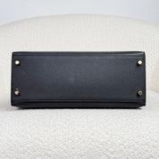 Hermès Noir Kelly Sellier 28 Epsom Gold Hardware