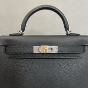 Hermès Noir Mini Kelly 20 Epsom Electrum Hardware