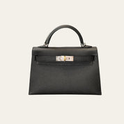 Hermès Noir Mini Kelly 20 Epsom Electrum Hardware