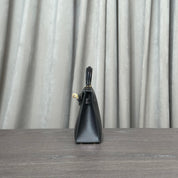 Hermès Noir Mini Kelly 20 Sellier Touch Veau Madame Lezard Gold Hardware