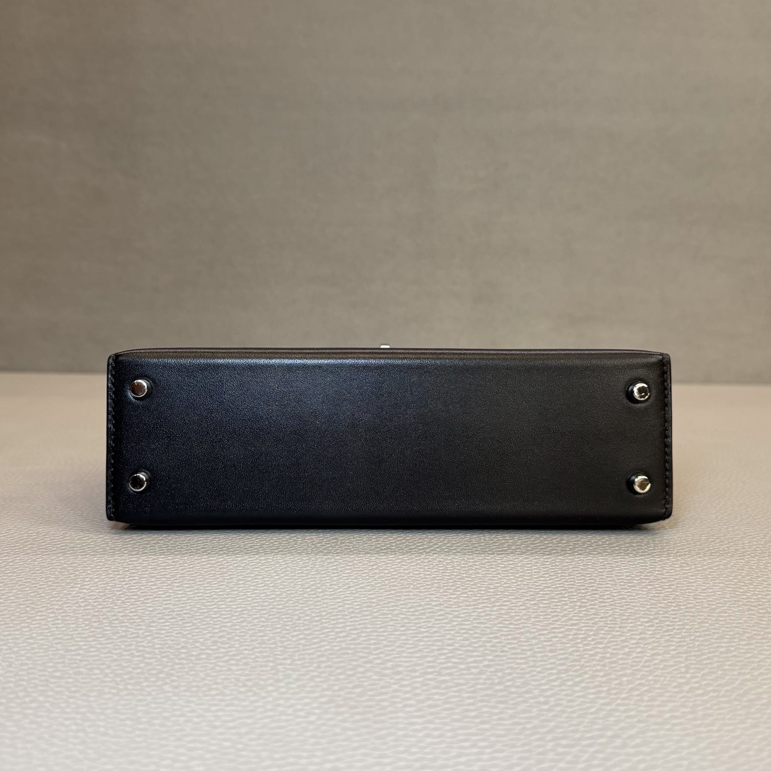 Hermès Noir Mini Kelly Sellier 20 Box Palladium Hardware