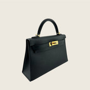 Hermès Noir Mini Kelly Sellier 20 Epsom Gold Hardware