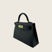 Hermès Noir Mini Kelly Sellier 20 Epsom Gold Hardware