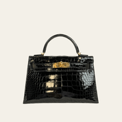 Hermès Noir Mini Kelly Sellier 20 Mississippi Alligator Gold Hardware